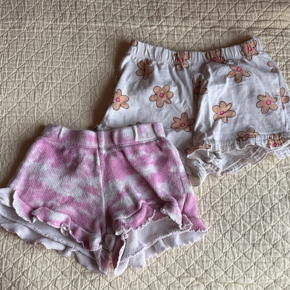Zara Kids Floral and Tie-Dye Shorts Set